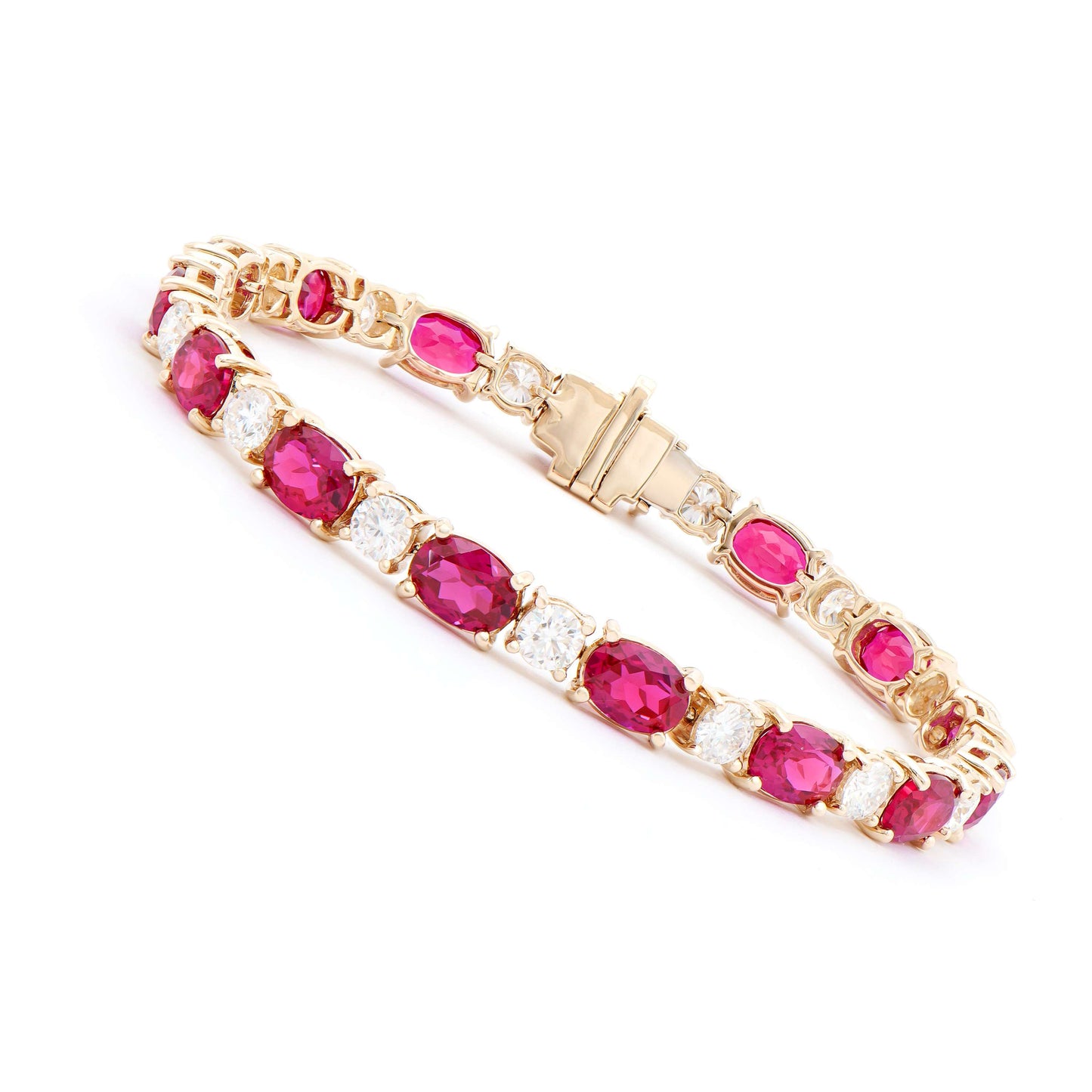 14k YG Designer Bracelet & 19.05 TCW Certified Lab Grown Ruby