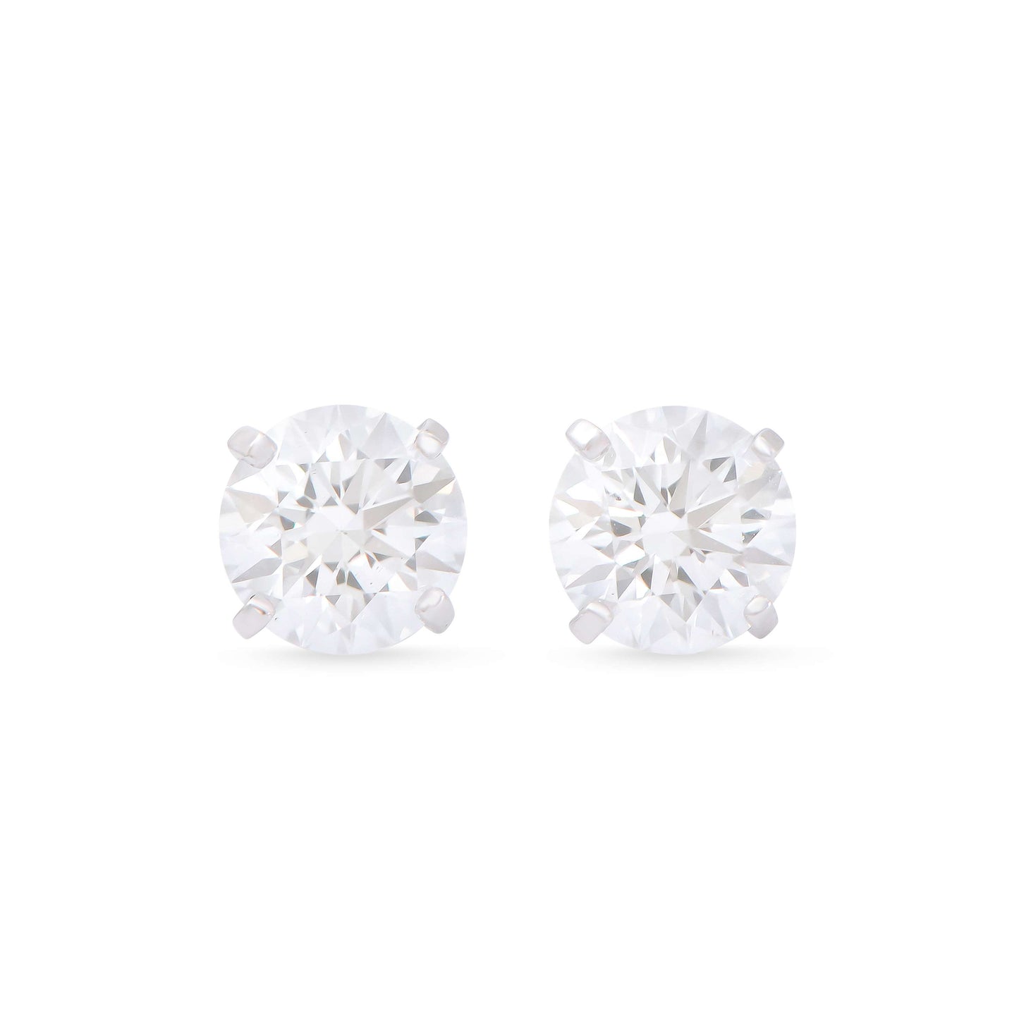 1.16 TCW Certified Lab Grown Diamonds 14K WG Designer Studs Earring