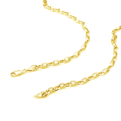 14k Yellow Gold Oval Rolo Chain (4.6 mm)