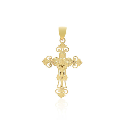 14k Two Tone Gold Cross Pendant