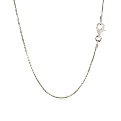 Sterling Silver Rhodium Plated Octagonal Snake Chain (0.90 mm)