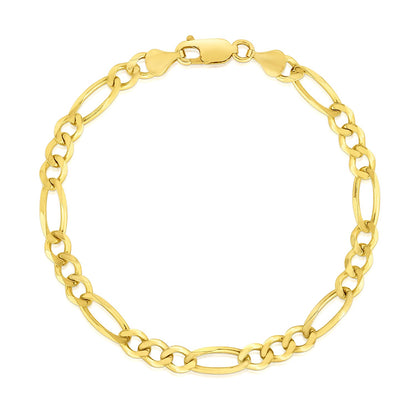 14k Yellow Gold Solid Figaro Bracelet (4.50 mm)