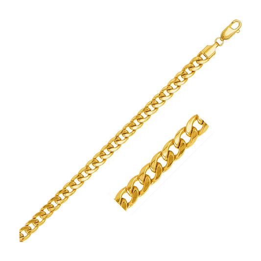 5.5mm 10k Yellow Gold Light Miami Cuban Chain