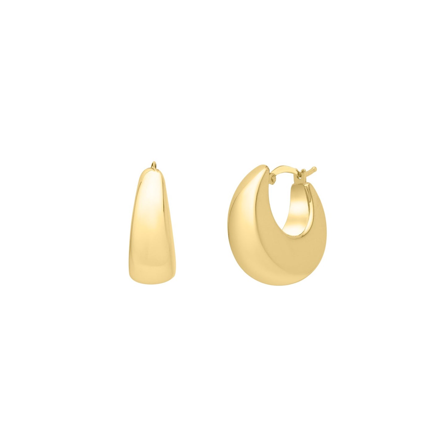 14k Yellow Gold Large Tapered Hoop Earrings(20x20mm)