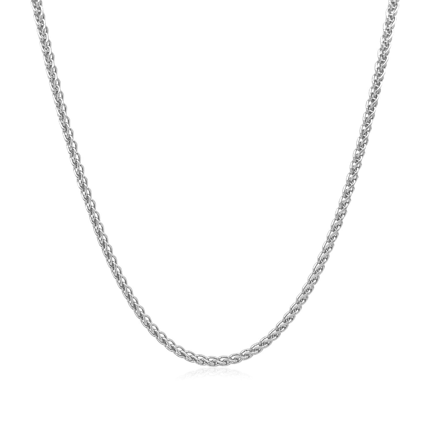 14k White Gold Round Wheat Chain (1.5 mm)