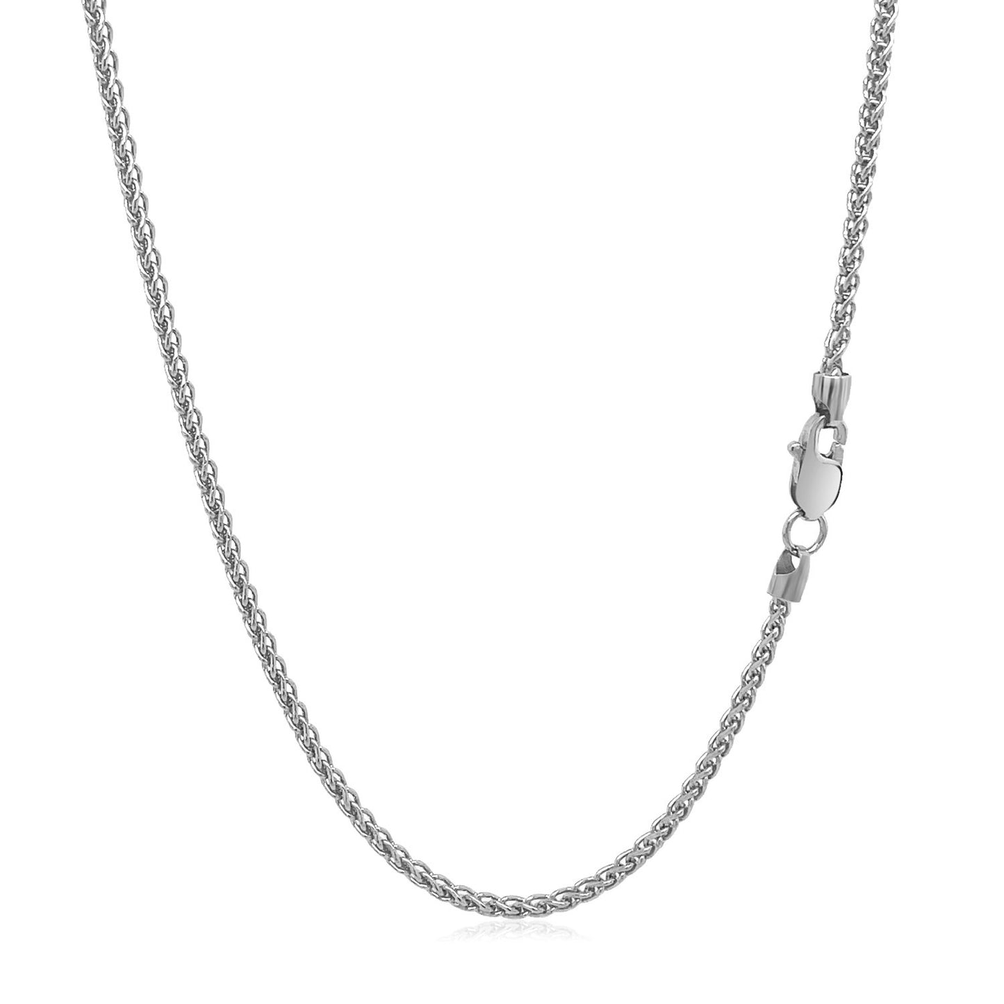 14k White Gold Round Wheat Chain (1.5 mm)