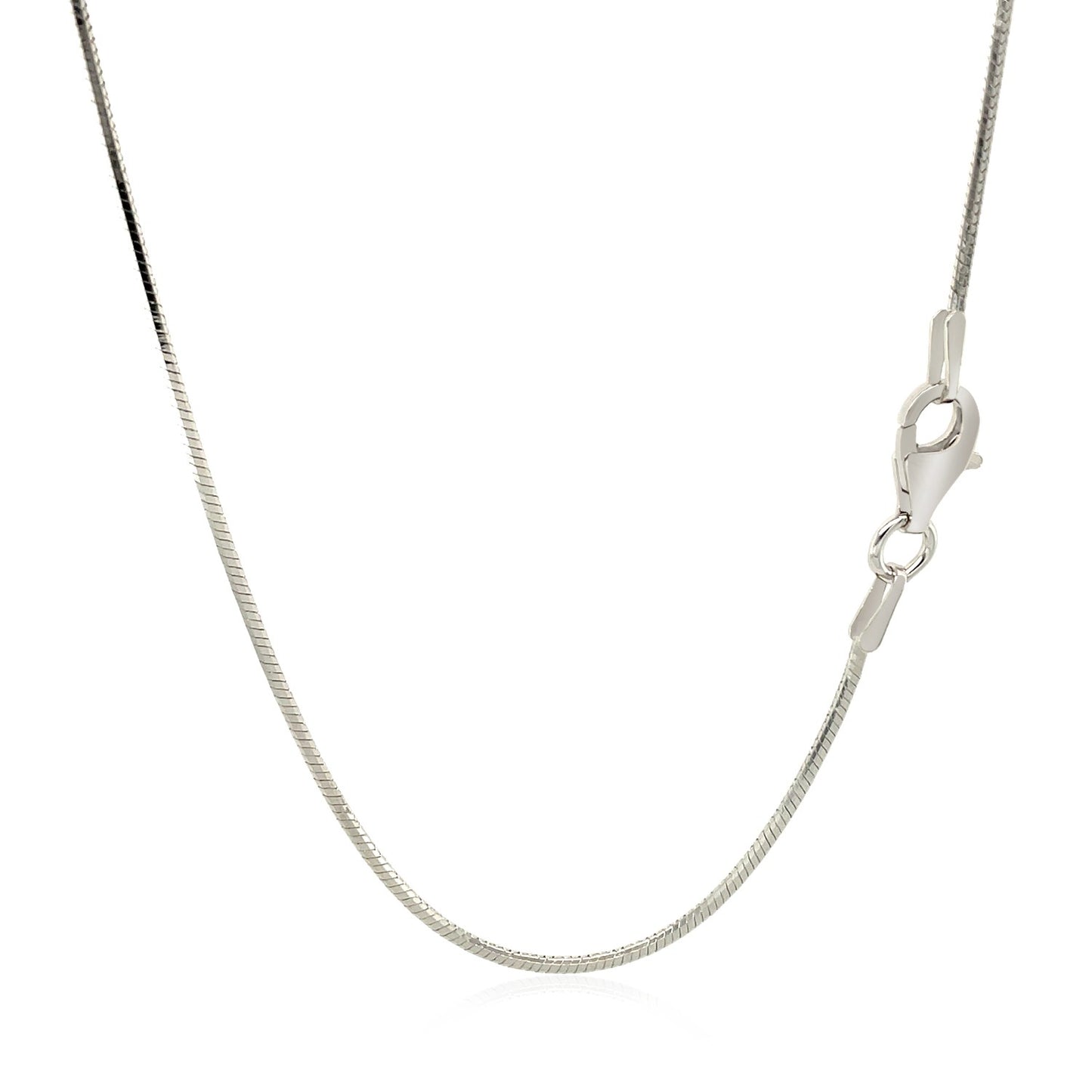 Rhodium Plated Sterling Silver Snake Style Chain (1.20 mm)