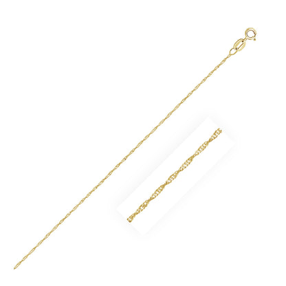 10k Yellow Gold Singapore Chain 0.8mm (0.80 mm)