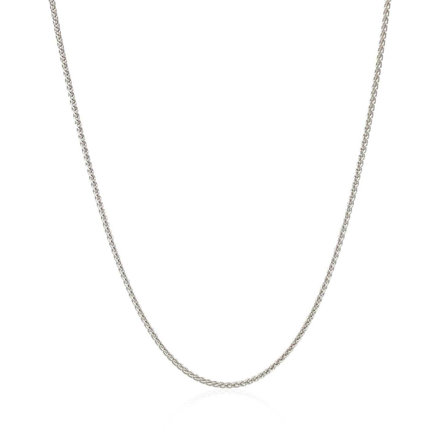 14k White Gold Round Wheat Chain (1.00 mm)