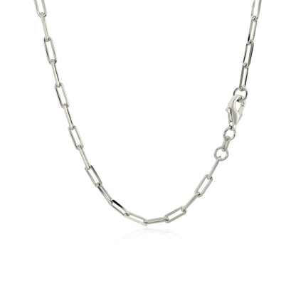 14K White Gold Paperclip Chain (2.50 mm)