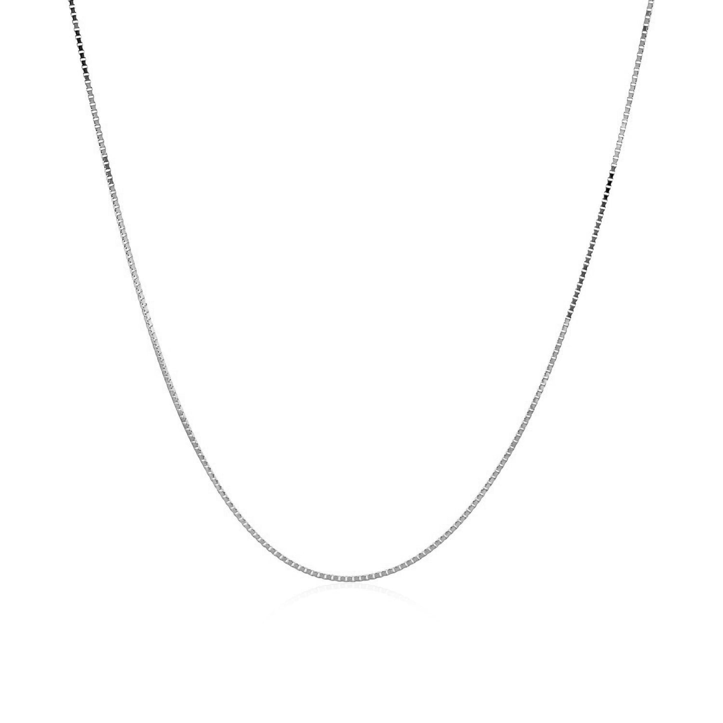 14k White Gold Classic Box Chain (0.60 mm)