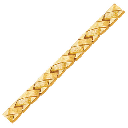 14k Yellow Gold Fancy Basket Weave Line Bracelet (4.85 mm)