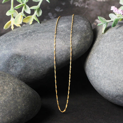 14k Yellow Gold Singapore Chain 0.8mm (0.81 mm)