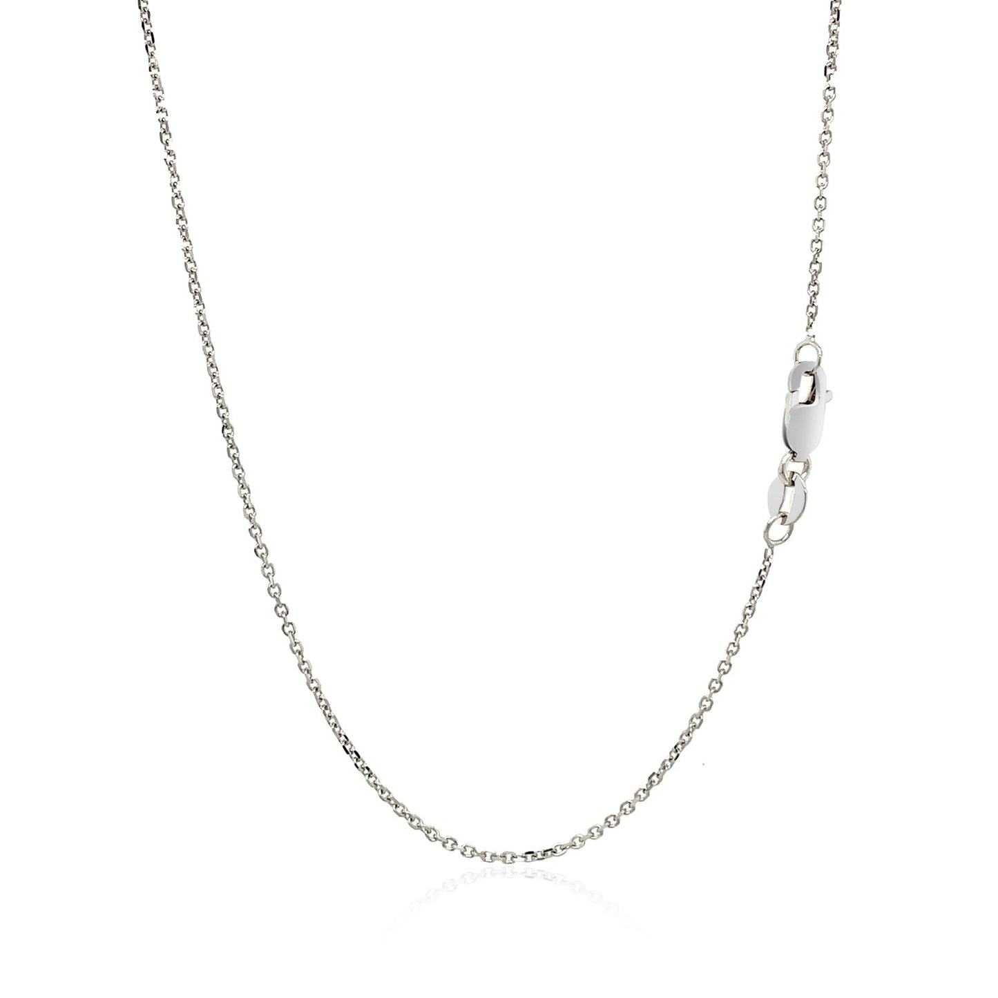 10k White Gold Cable Chain (1.10 mm)