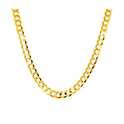 14k Yellow Gold Solid Curb Chain (3.60 mm)