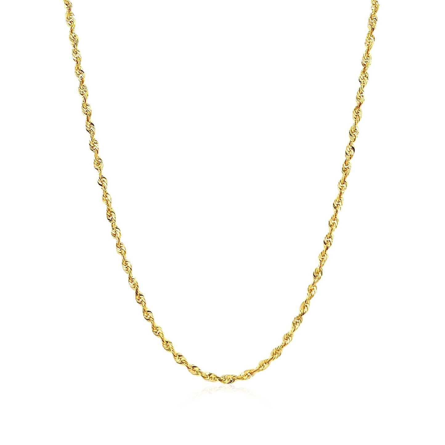 14k Yellow Gold Solid Diamond Cut Rope Chain (1.80 mm)