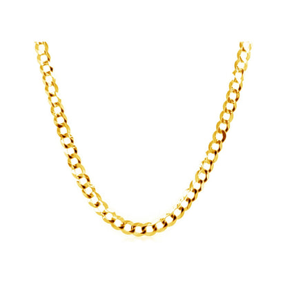 14k Yellow Gold Solid Curb Chain (2.60 mm)