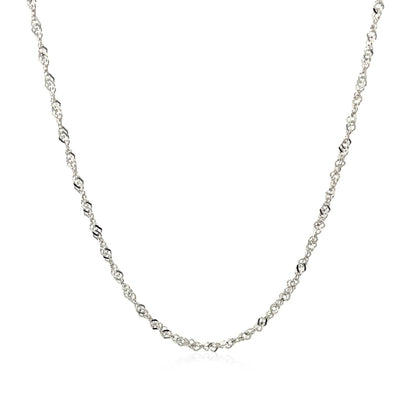 14k White Gold Singapore Chain (1.30 mm)