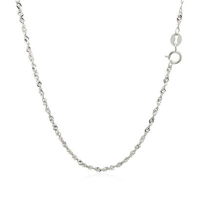 14k White Gold Singapore Chain (1.30 mm)