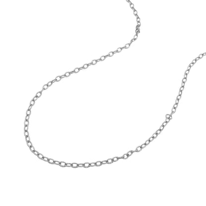 14k White Gold Pendant Chain with Textured Links (2.30 mm)