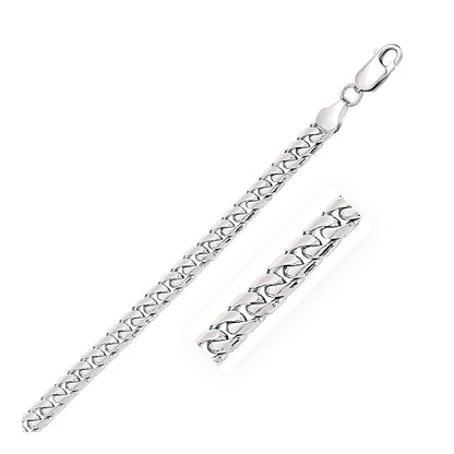 14k White Gold Solid Miami Cuban Bracelet (6.00 mm)