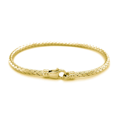 Fancy Weave Bangle in 14k Yellow Gold (3.00 mm)