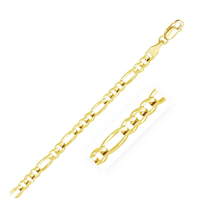 14k Yellow Gold Solid Figaro Chain (4.50 mm)