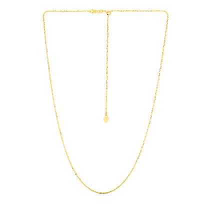 14k Yellow Gold Adjustable Sparkle Chain (1.20 mm)