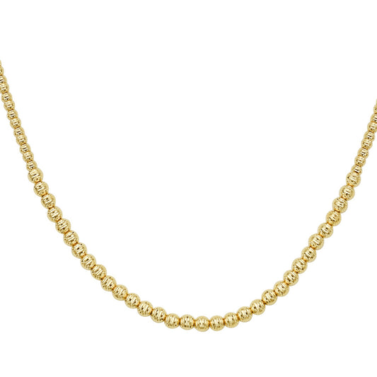 14K Yellow Gold Graduated Bead Necklace