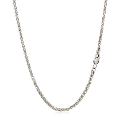 14k White Gold Round Wheat Chain (2.1 mm)