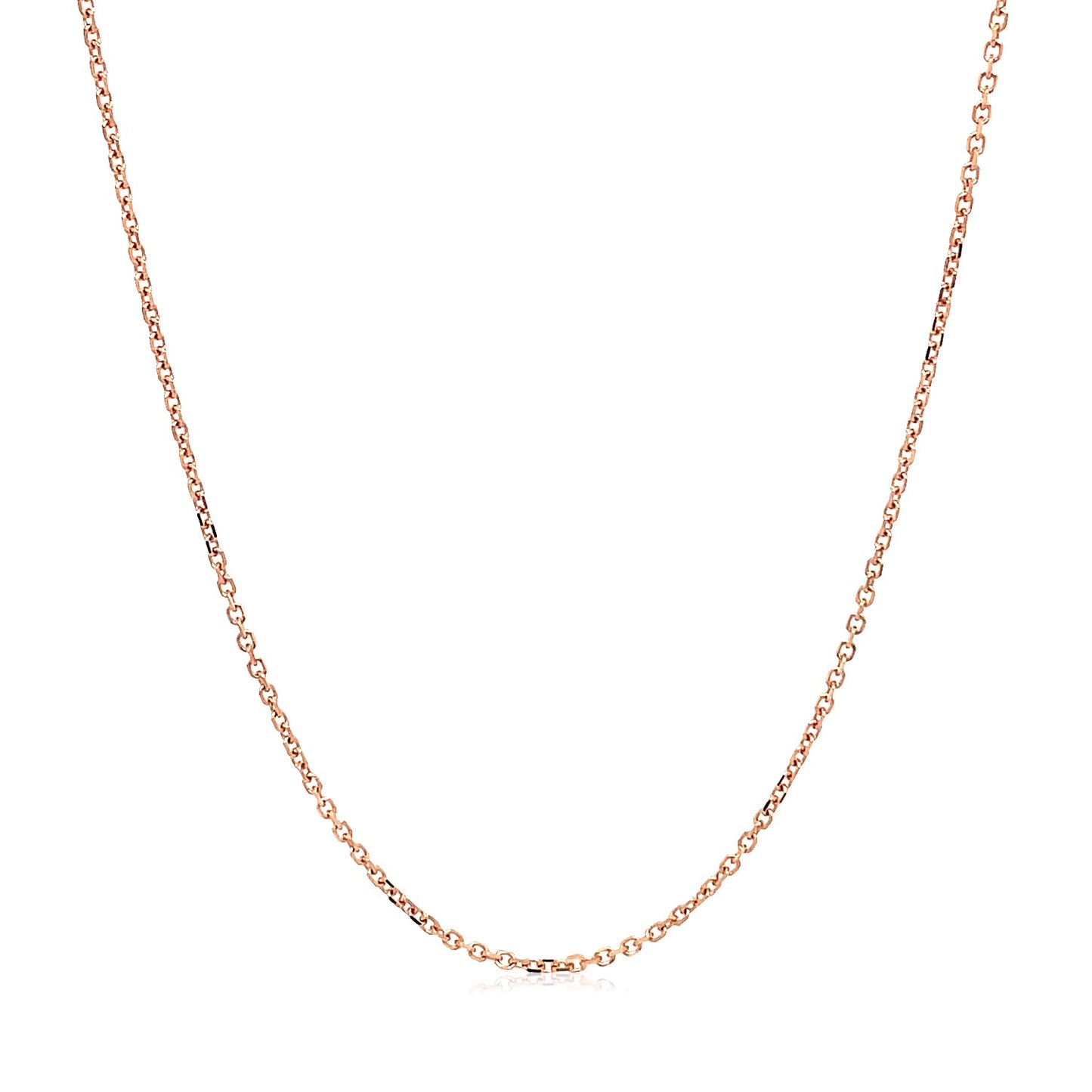 14k Rose Gold Diamond Cut Cable Link Chain (1.10 mm)