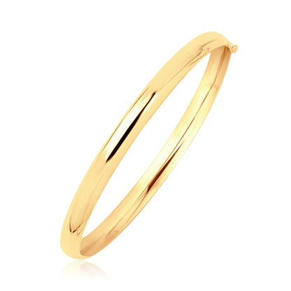 14k Yellow Gold Dome Design Polished Childrens Bangle (5.50 mm)