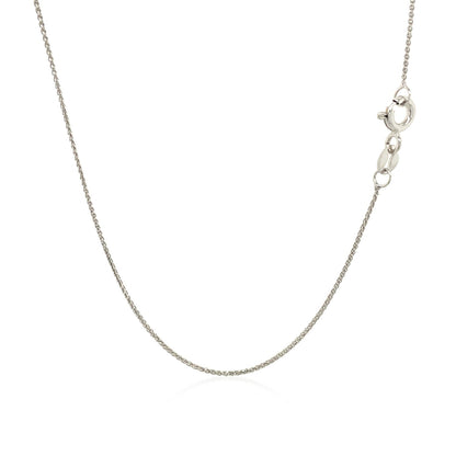 14k White Gold Diamond Cut Round Wheat Chain (0.60 mm)