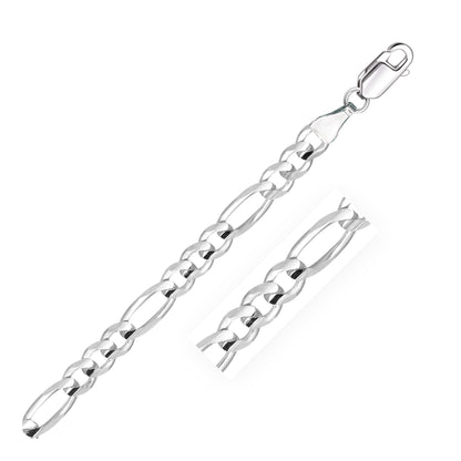 14k White Gold Solid Figaro Chain (6.00 mm)