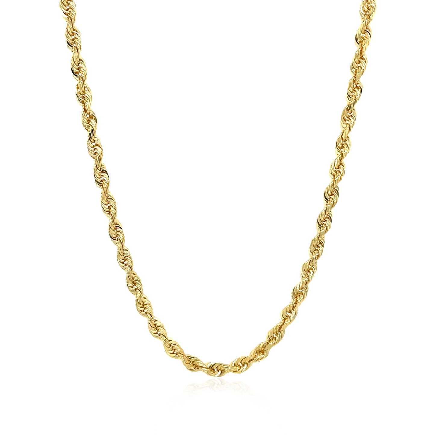 14k Yellow Gold Solid Diamond Cut Rope Chain (3.00 mm)