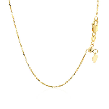 10k Yellow Gold Adjustable Cable Chain (1.10 mm)