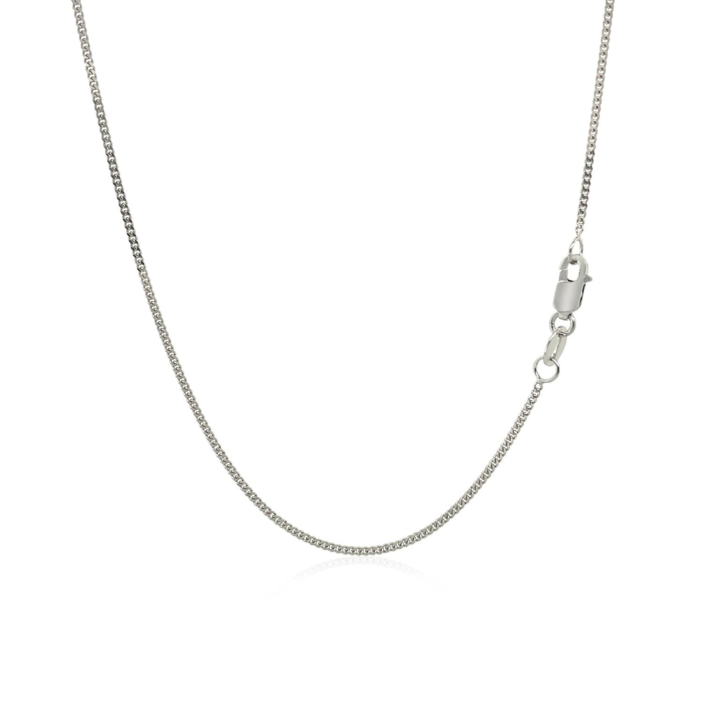 14k White Gold Gourmette Chain 1.0mm (1.00 mm)