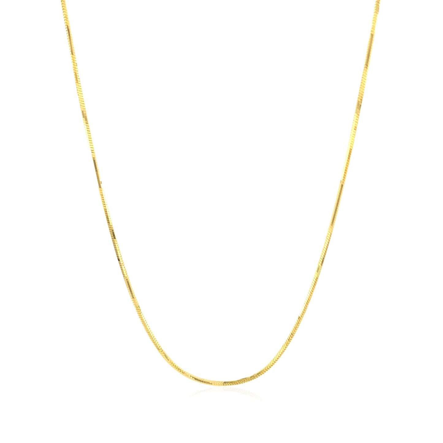 14k Yellow Gold Octagonal Shiny Snake Chain (0.85 mm)