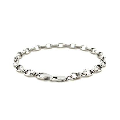 14k White Gold Oval Rolo Bracelet  (4.60 mm)