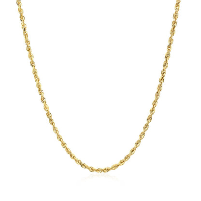 10k Yellow Gold Solid Diamond Cut Rope Chain (1.80 mm)