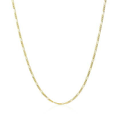 14k Yellow Gold Solid Figaro Chain (1.30 mm)