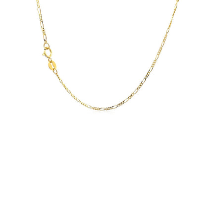 14k Yellow Gold Solid Figaro Chain (1.30 mm)