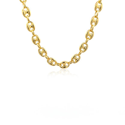 14k Yellow Gold Puffed Mariner Link Chain (6.80 mm)