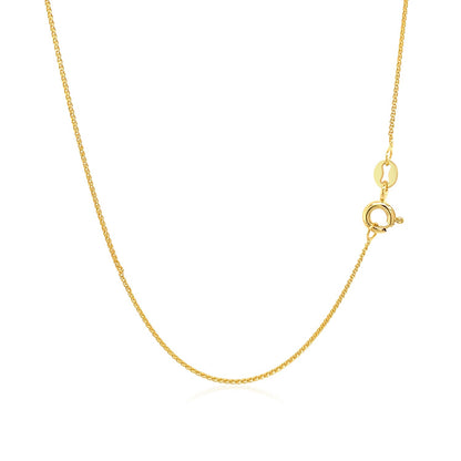 14k Yellow Gold Diamond Cut Round Wheat Chain (0.60 mm)