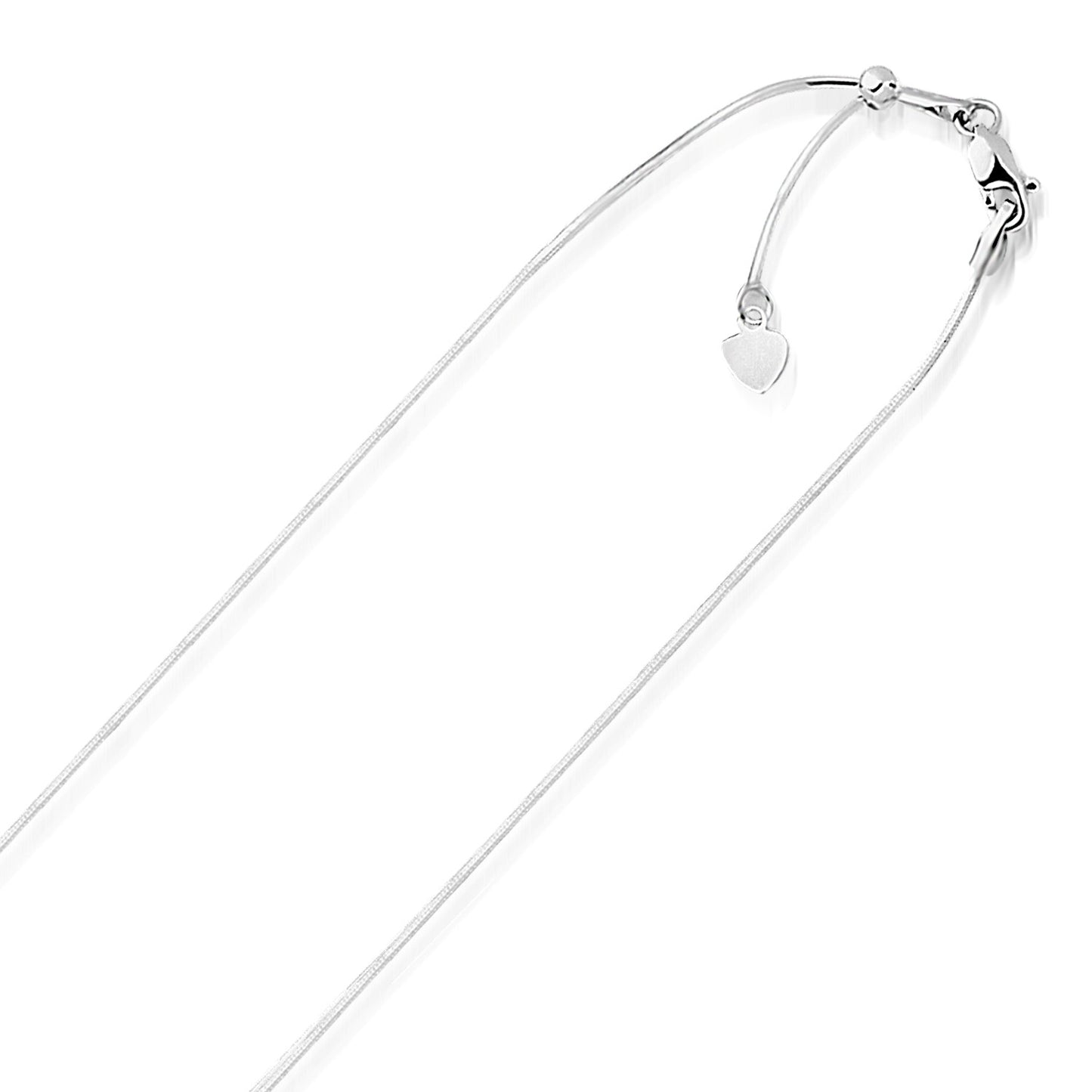 14k White Gold Adjustable Snake Chain (0.80 mm)