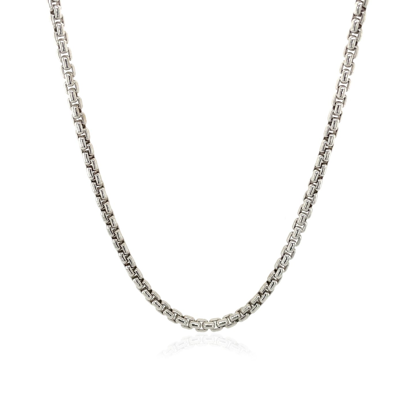 14k White Gold Round Box Chain (2.5 mm)