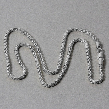 14k White Gold Round Box Chain (2.5 mm)