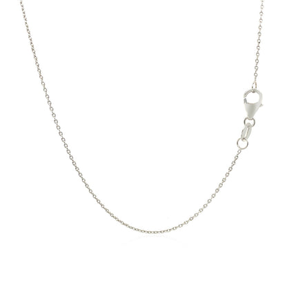 14k White Gold Oval Cable Link Chain (0.97 mm)