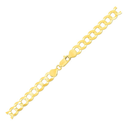 14k Yellow Gold Solid Curb Bracelet (7.00 mm)