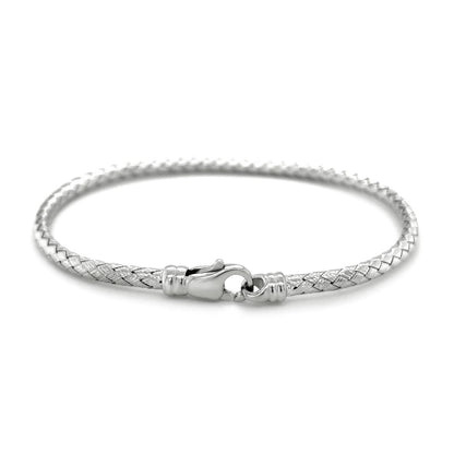 Fancy Weave Bangle in 14k White Gold (3.00 mm)